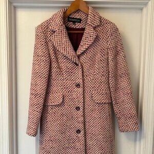 Donatella pink tweed single breasted coat - size 6 (but fits more like a 4)